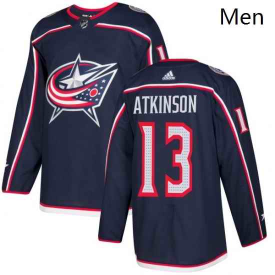 Mens Adidas Columbus Blue Jackets 13 Cam Atkinson Authentic Navy Blue Home NHL Jersey